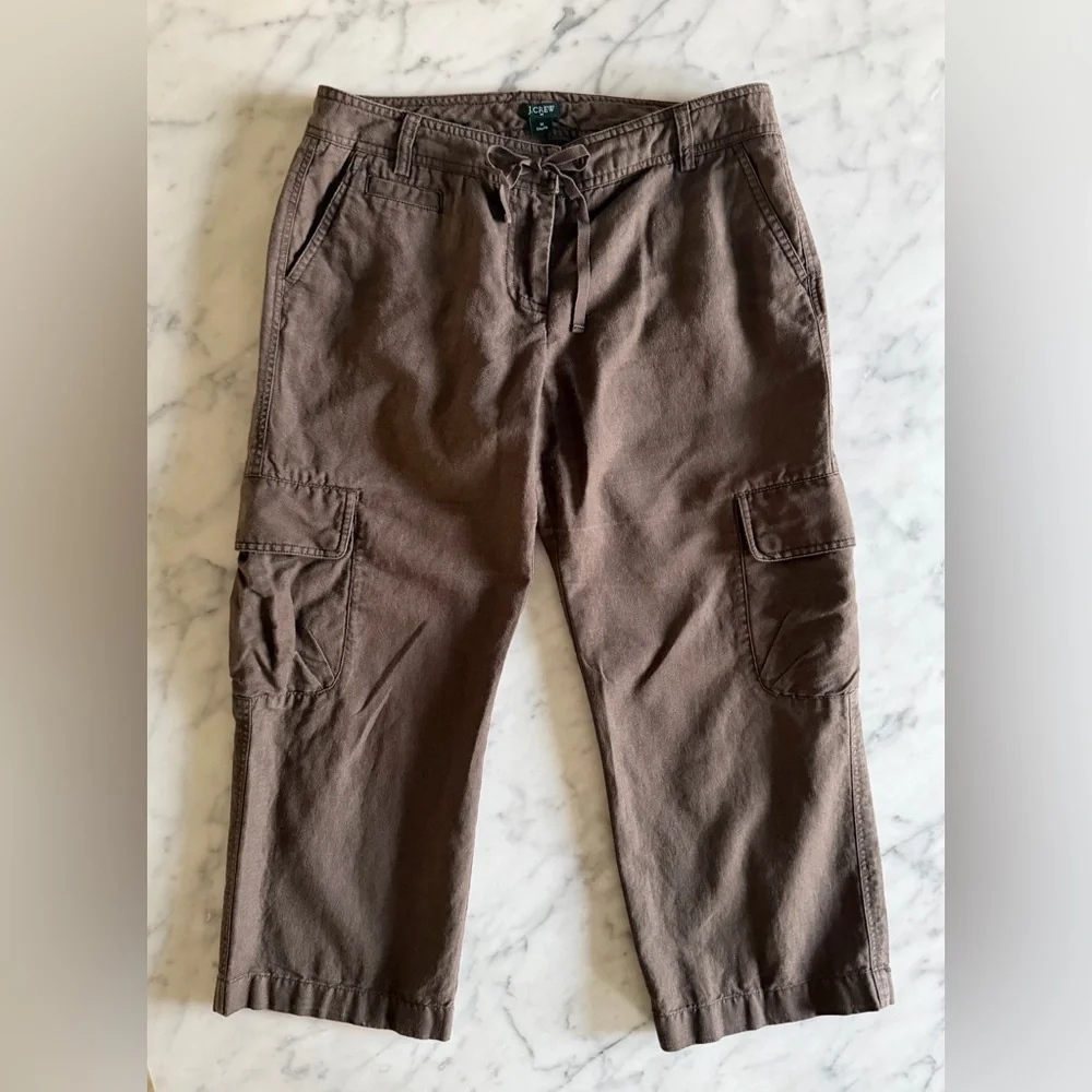 J. Crew Cotton / Linen Cargo Crop Pant - Women’s Size 10 “City Fit” - Picture 3 of 9